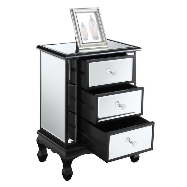 Silver Orchid Talmadge 3-Drawer Mirrored End Table