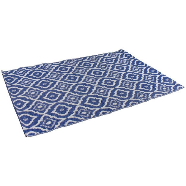 Northlight 4 x27 X 6 x27 Blue And White Geometric Rectangular Outdoor Area Rug