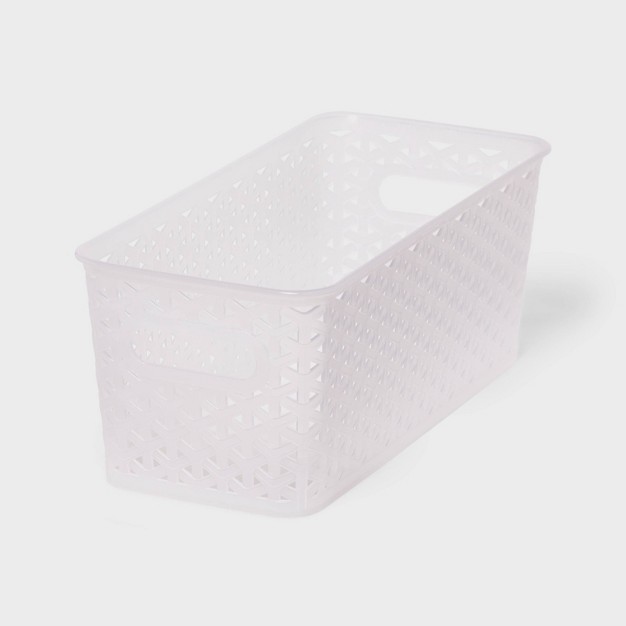 Y weave Half Medium Decorative Storage Basket Translucent