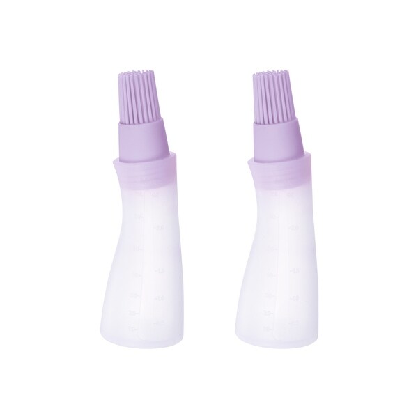 2pcs Silicone Oil Bottle Brush for Barbecue Cooking Baking， Purple