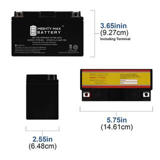 MIGHTY MAX BATTERY 12-Volt 6.5 AH 120 CCASealed Lead Acid Powersport AGM Battery YT7B-BS