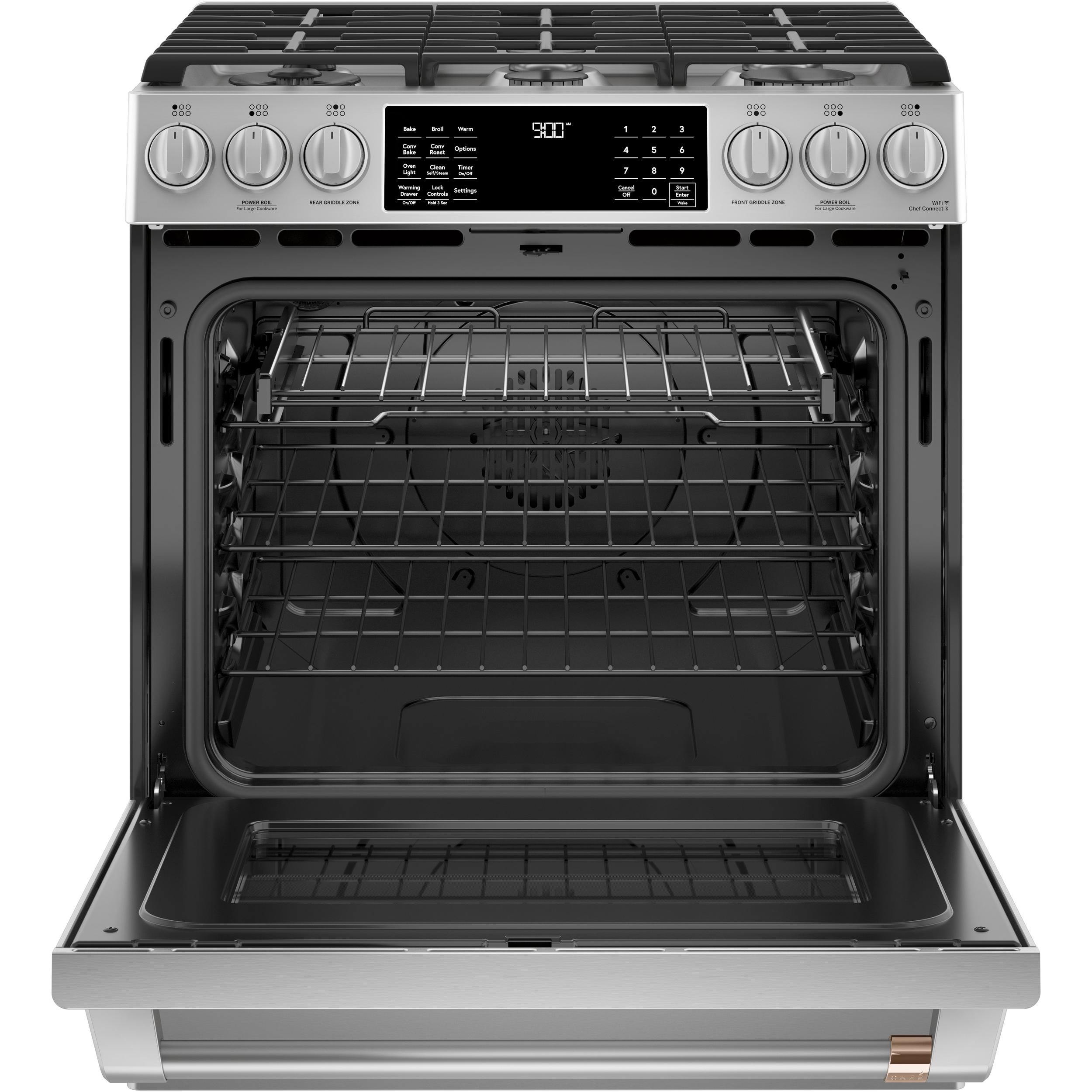 Café 30-inch Slide-in Dual-Fuel Range with Convection Technology C2S900P2MS1