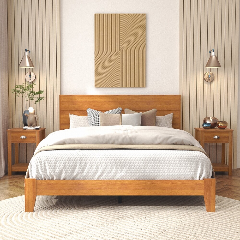 Layton 3 Piece Queen Wood Bedroom Set with Nightstand