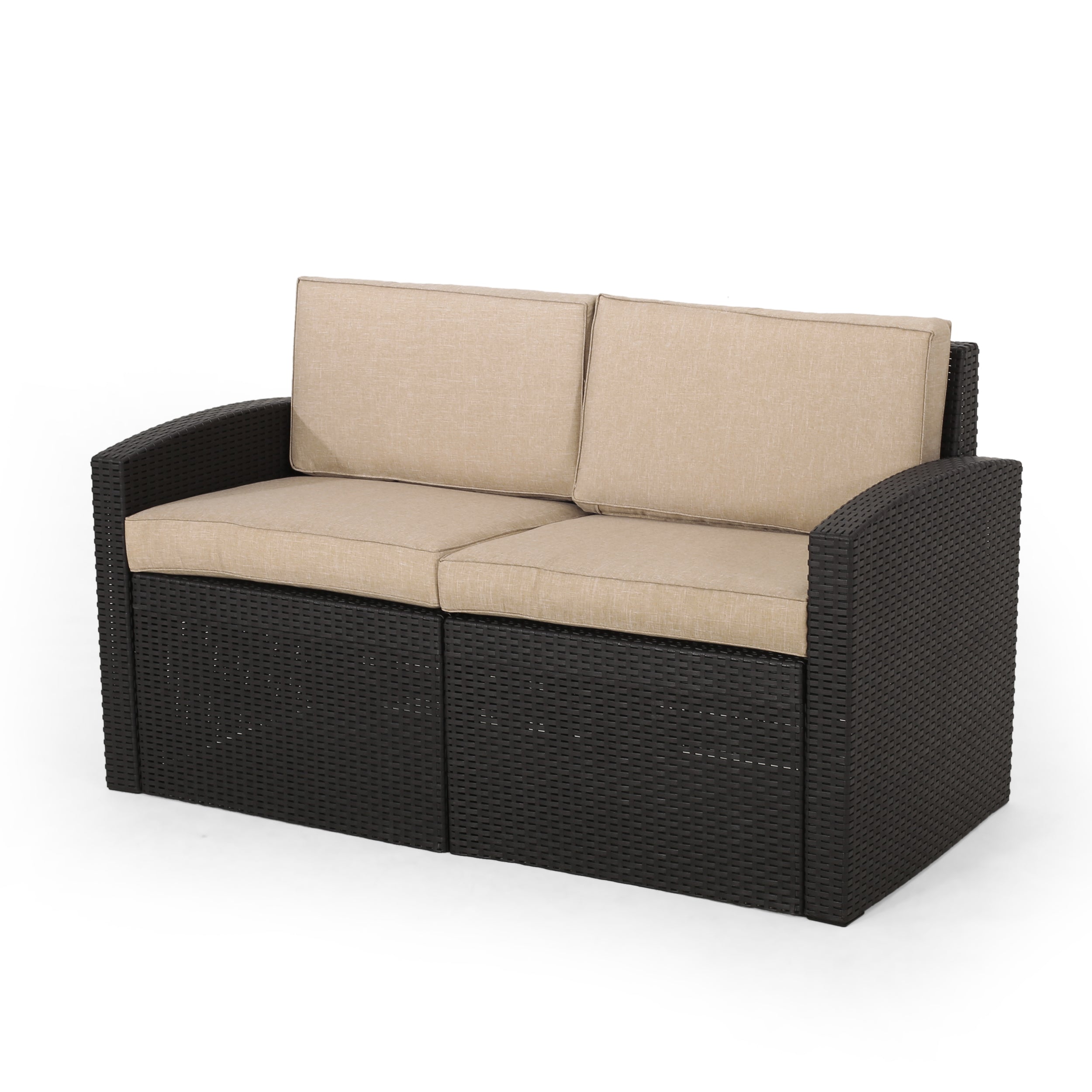 Kyara Outdoor Faux Wicker 4 Seater Chat Set with Cushions