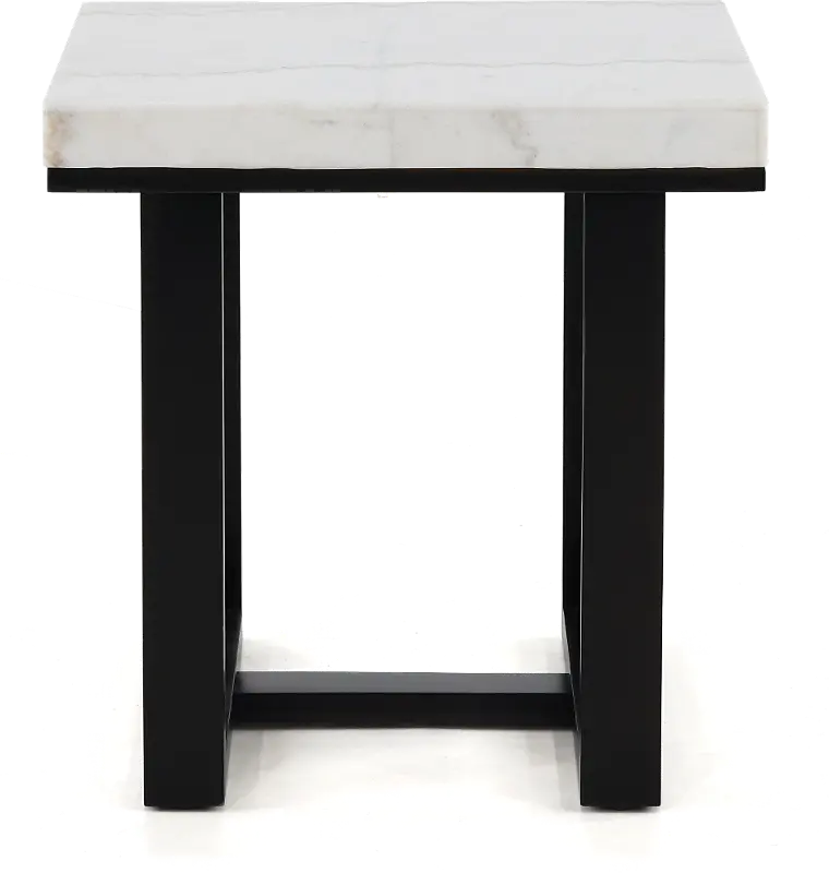 Lucca Dark Espresso and White Marble End Table