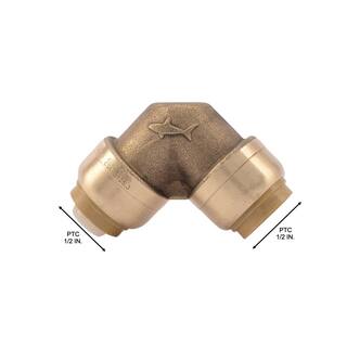 SharkBite 12 in. Push-to-Connect Brass 90-Degree Elbow Fitting Pro Pack (4-Pack) U248LFJ4