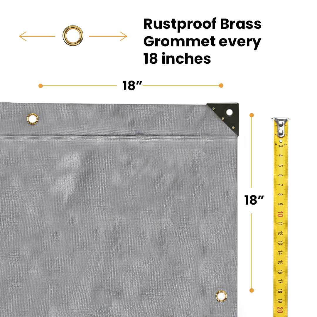 WHITEDUCK 6' x 8' Super Heavy Duty Poly Tarp Thick 16 Mil, Waterproof 100% UV Resistant Rip/Tear Proof Tarp w/Rustproof Grommets & Reinforced Edges (Silver Black)