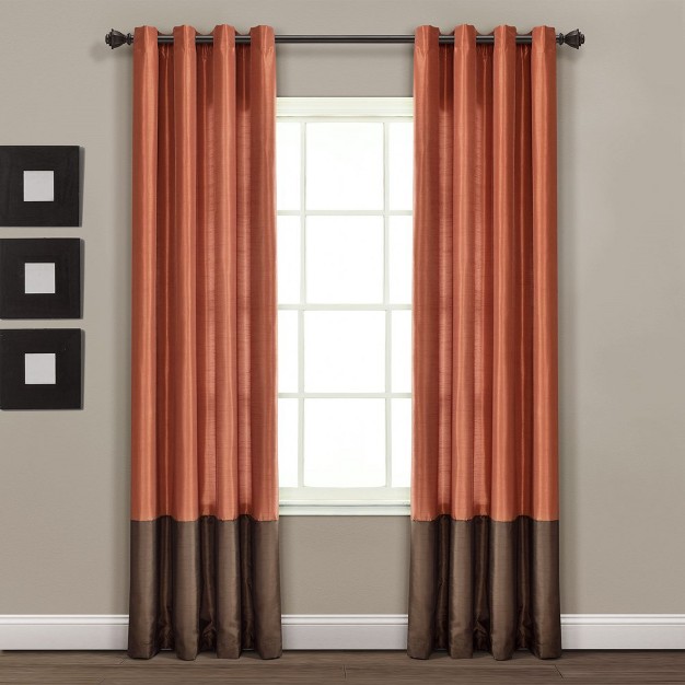 Home Boutique Prima Brown rust Window Curtain 54 X 84 2 Panel Set