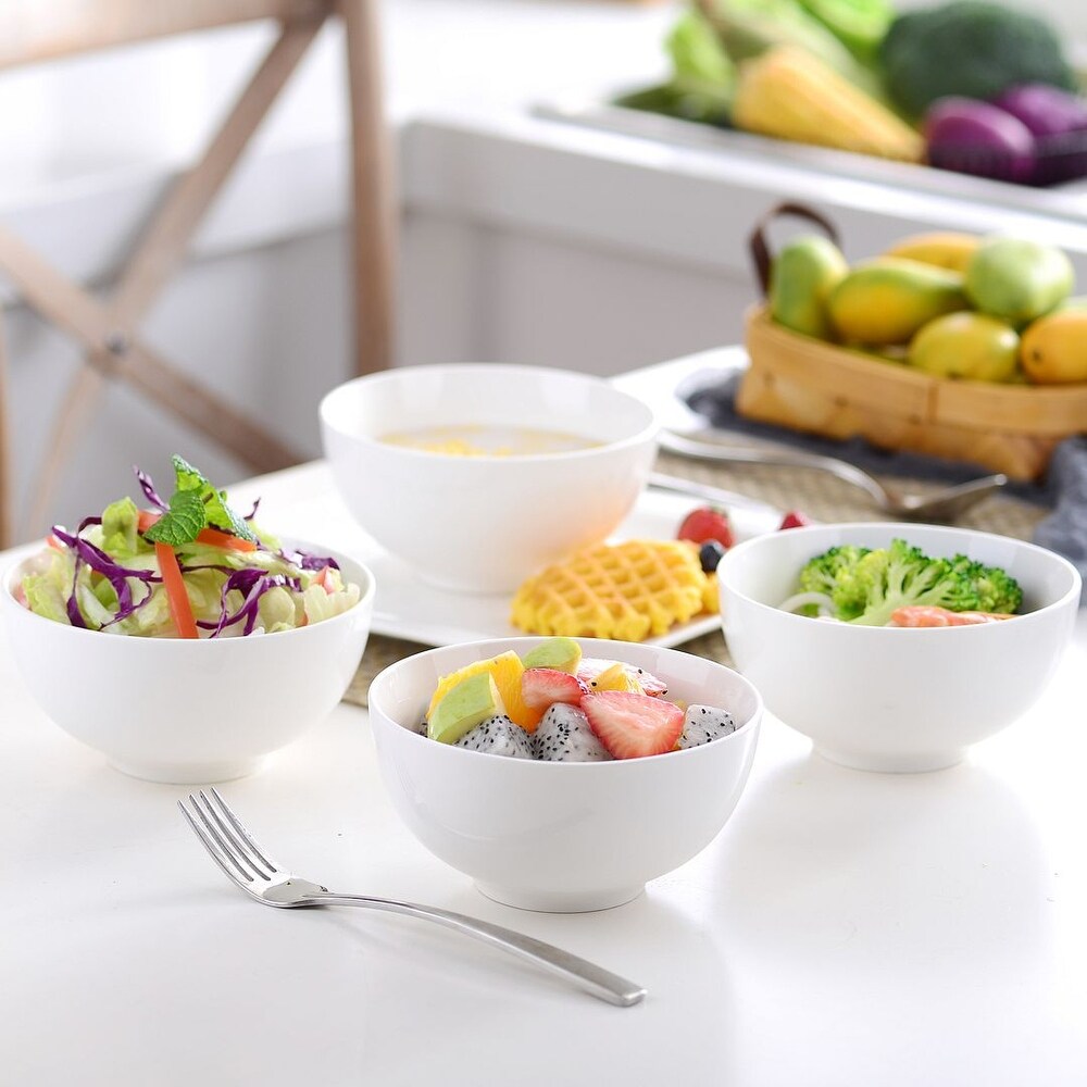 MALACASA 4 Piece Porcelain Soup Salad Bowls Set