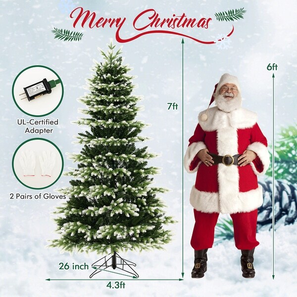 Hinged Christmas Tree with 350 LED Lights Remote Control