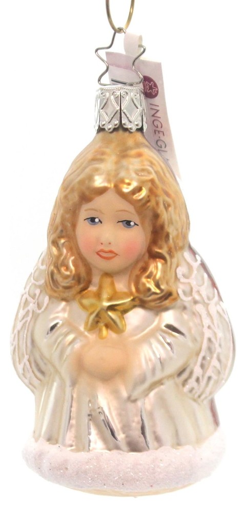 Inge Glas CHRISTMAS ELEGANCE Glass Santa Angel Ornament Tree 107816   Contemporary   Christmas Ornaments   by Story Book Kids Inc  Houzz