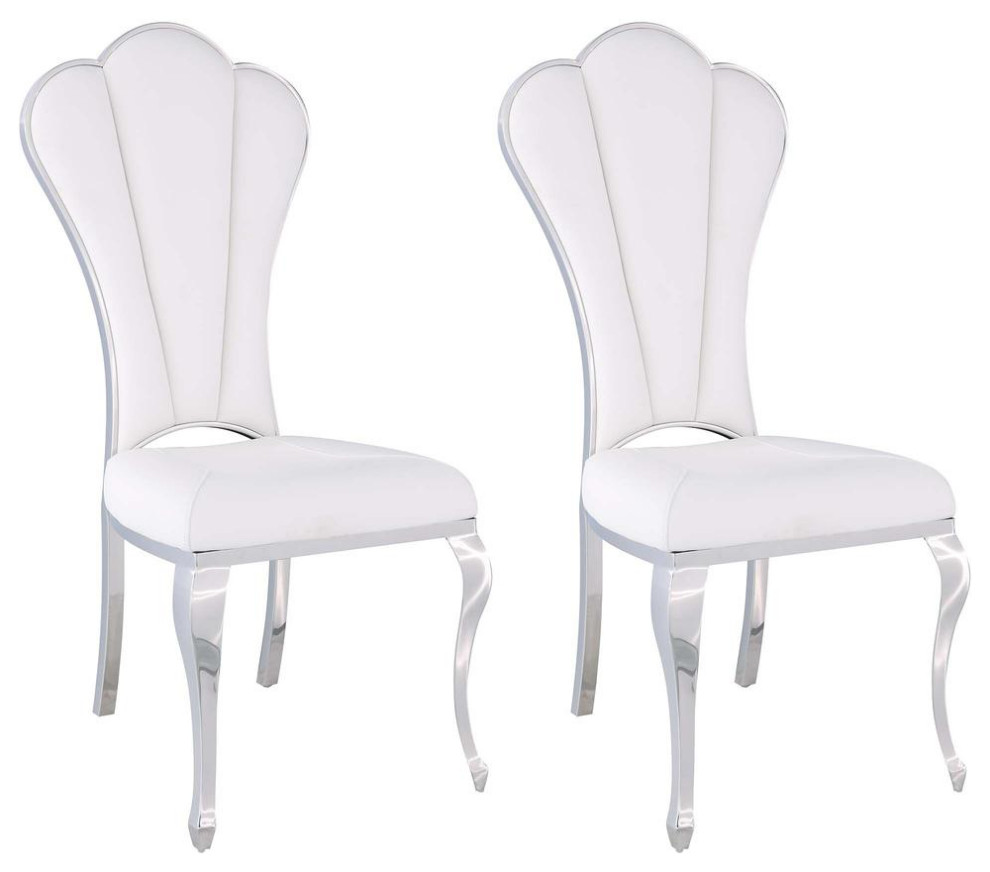 Shell Back Side Chair   Set Of 2  White   Traditional   Dining Chairs   by GwG Outlet  Houzz