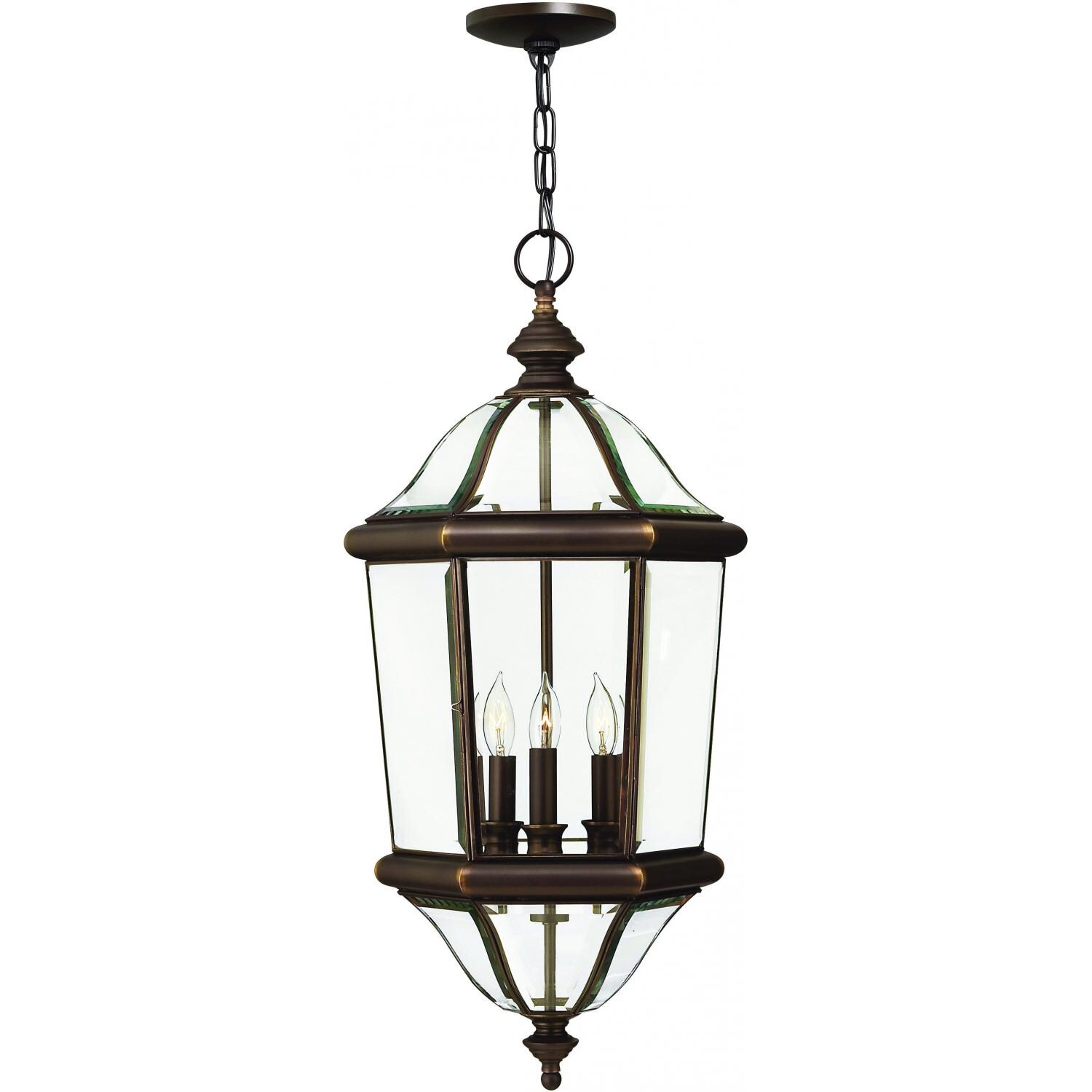 Hinkley Lighting Augusta Three Light 28-Inch Outdoor Hanging Lantern