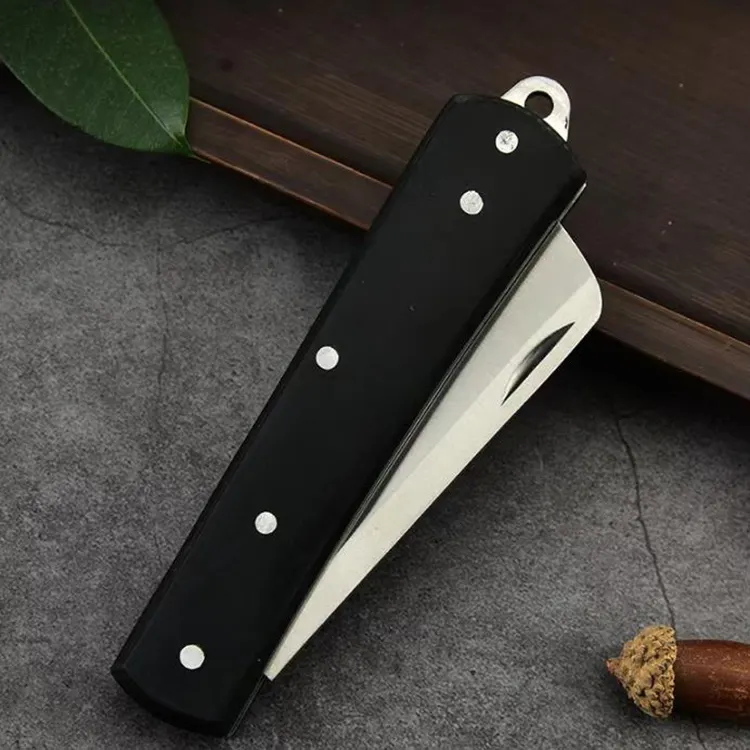 Black plastic Handle Pruning Grafting Knife Folding Pocket Knife Budding Knife