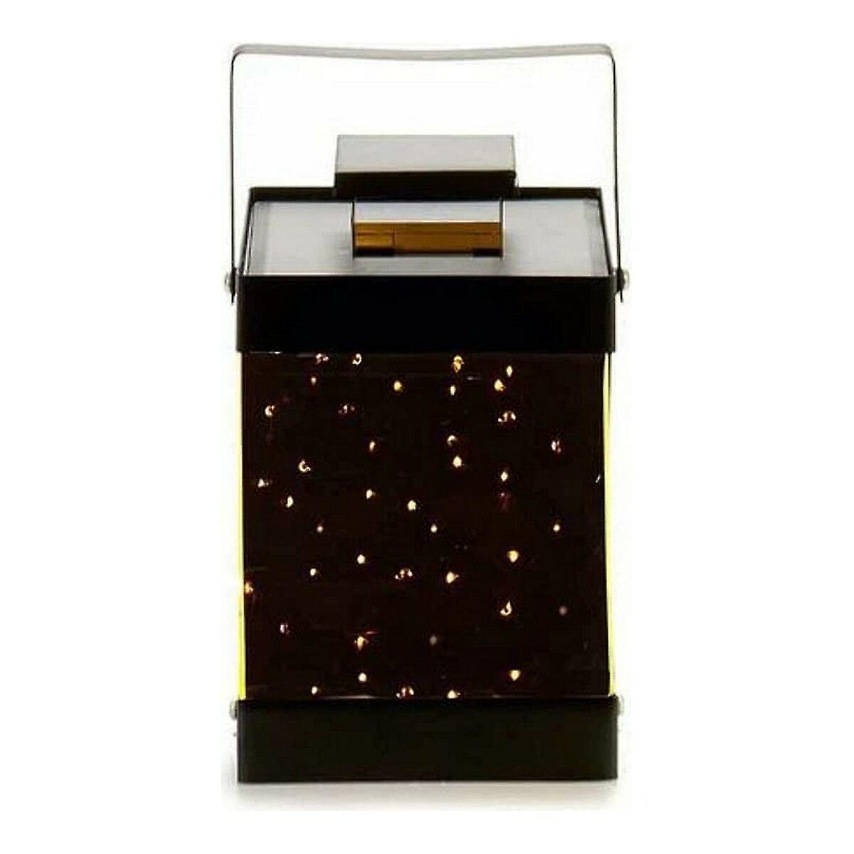 Led lantern black metal metal mirror 10 (12，5 x 18，5 x 12，5 cm)