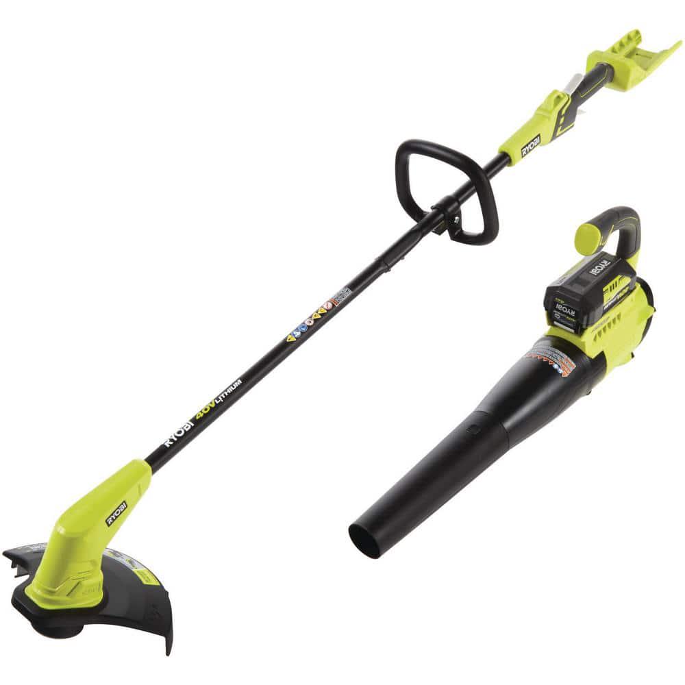 RYOBI 40V Cordless Battery String Trimmer and Jet Fan Blower Combo Kit