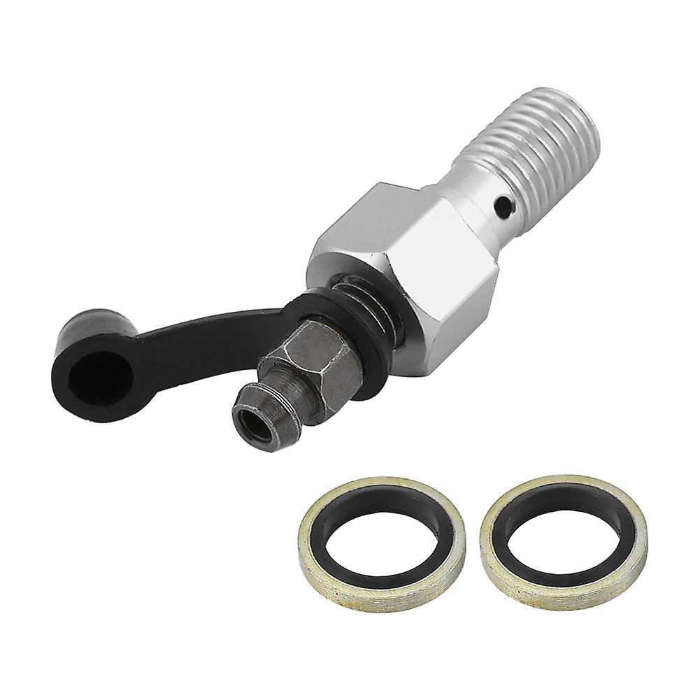 M10x1.25mm Motorcycle Brake Cylinder Caliper Bleed Screw Nipple Banjo Bolt   Dust Cap Silver