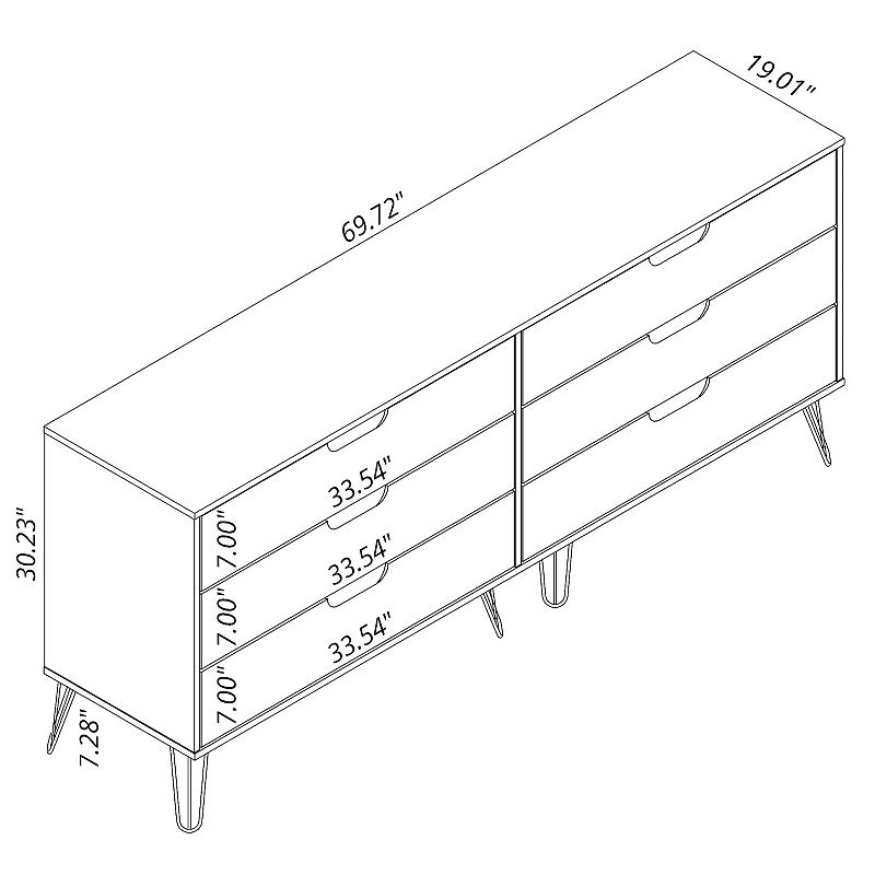 MANHATTAN COMFORT Rockefeller 5-Drawer Tall Dresser and 6-Drawer Wide Dresser 2-Piece Set