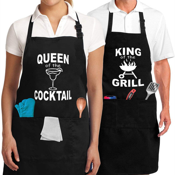 TOPTIE Black Adjustable Bib Apron  Water Oil Stain...