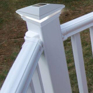 Veranda 4 in. x 4 in. White Vinyl Solar Post Cap 73013136