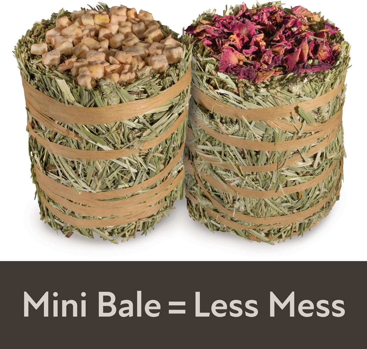 Field+Forest by Kaytee Mini Hay Bales Apple and Rose Small Pet Hay， 7-oz bag， 2 count