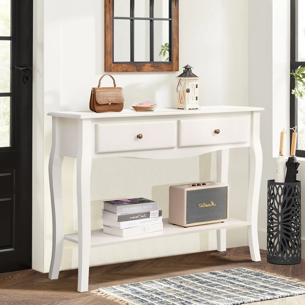 SOGES White Console Table for Hallway Narrow Sofa Table