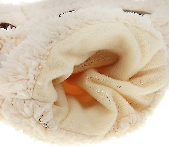 Women Girls Bear Faux Fur Soft Plush Cat Paw Claw Glove Fingerless Gloves Mitten Soft Winter Gloves Coral Fleece Mittens Beige1pair)