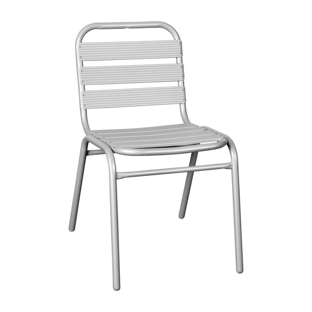 Flash Furniture Lila Aluminum Commercial Indoor outdoor Armless Restaurant Stack Chair With Triple Slat Back