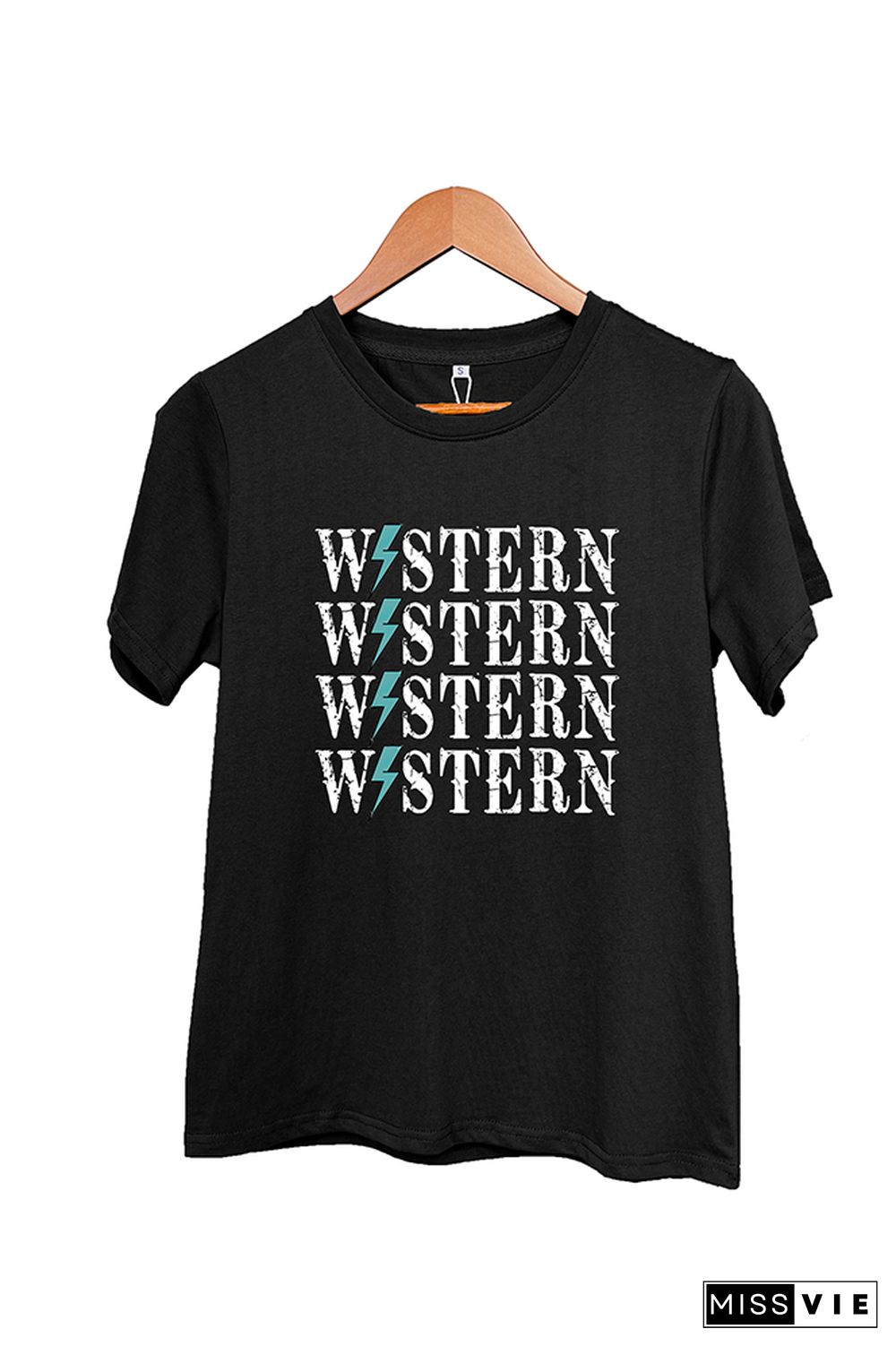 Western lightening Bolt Short Sleeve Graphic Tee Wholesale