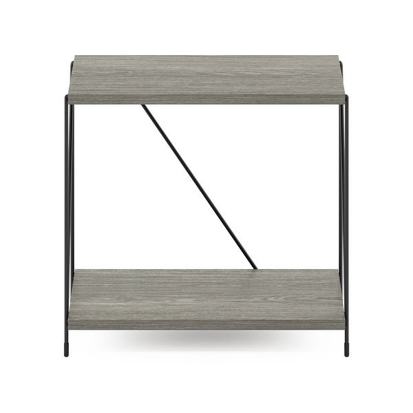 Furinno Besi Industrial Multipurpose Side Table with Metal Frame