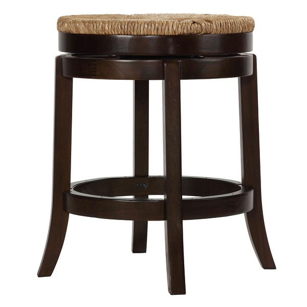 Cortesi Home Hennepin Solid Wood Backless Swivel Counter Stool， 24