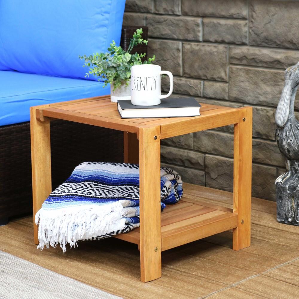 Ultimate Patio 20-Inch Meranti Wood Outdoor Side Table