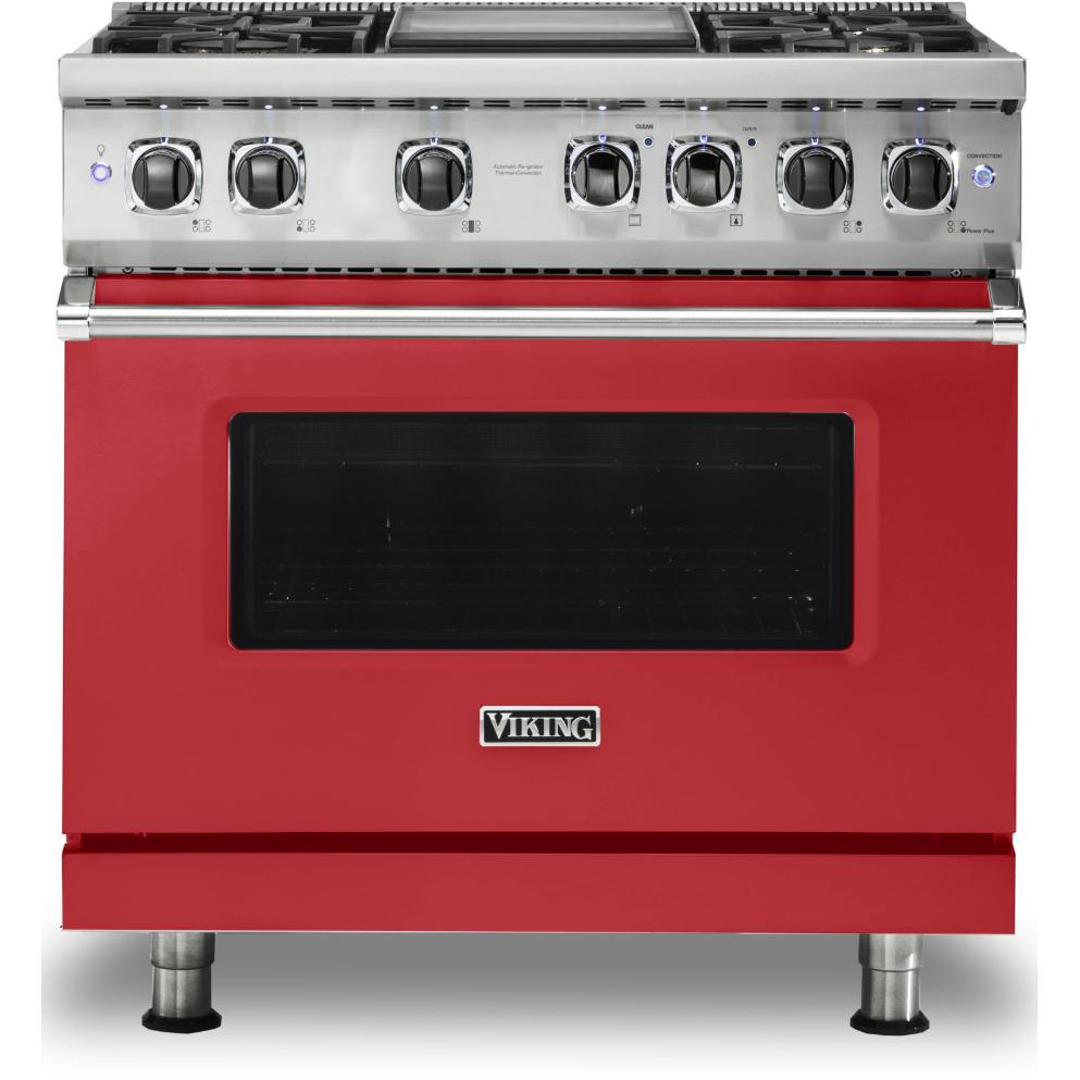 Viking 36-inch Freestanding Dual-Fuel Range with Vari-Speed Dual Flow Convection CVDR536-4GSM