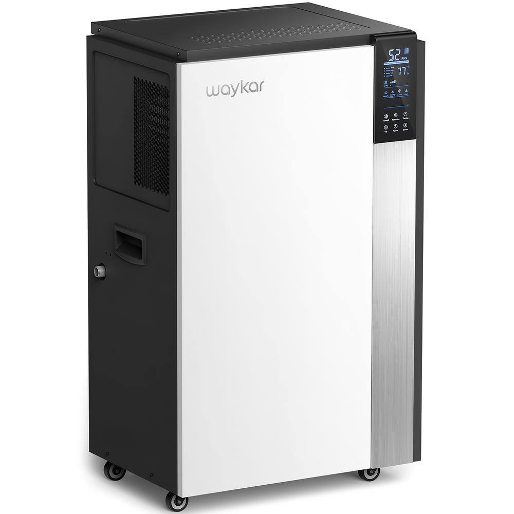 waykar 296 pt. 8000 sq. ft. Barrel Less Large Commercial Dehumidifier in Black Portable Smart Whole House HDCX-PD1201B-1