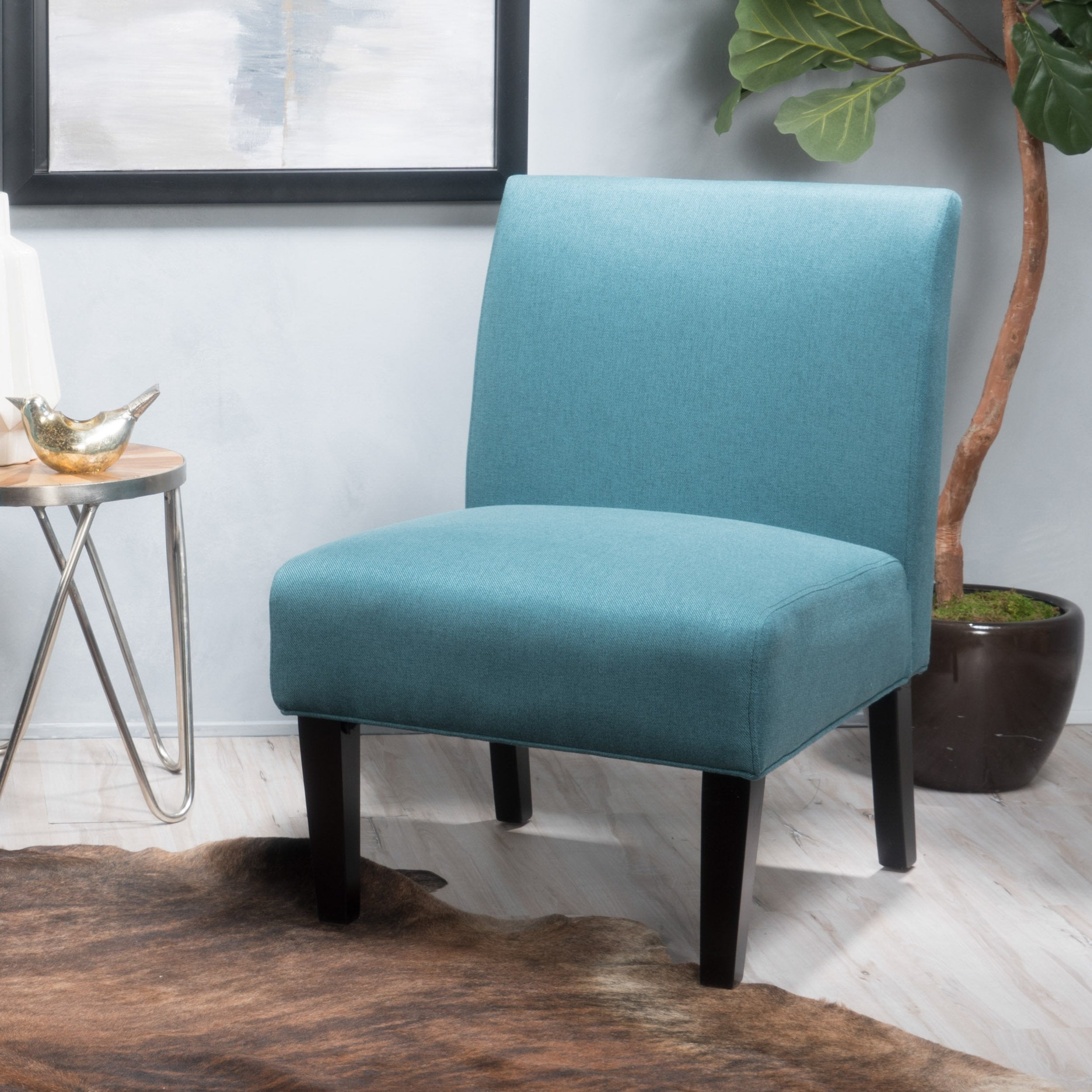 Kendal Contemporary Fabric Slipper Accent Chair