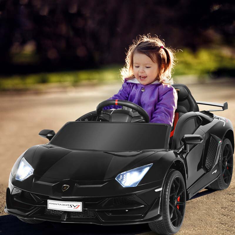 Licensed Lamborghini SVJ Kids Ride-On Car, 12V Battery Powered Sports Car Toy with Trunk & Remote