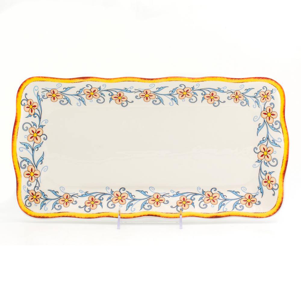 Euro Ceramica Duomo 16 in. Rectangular Appetizer Platter DUO-86322