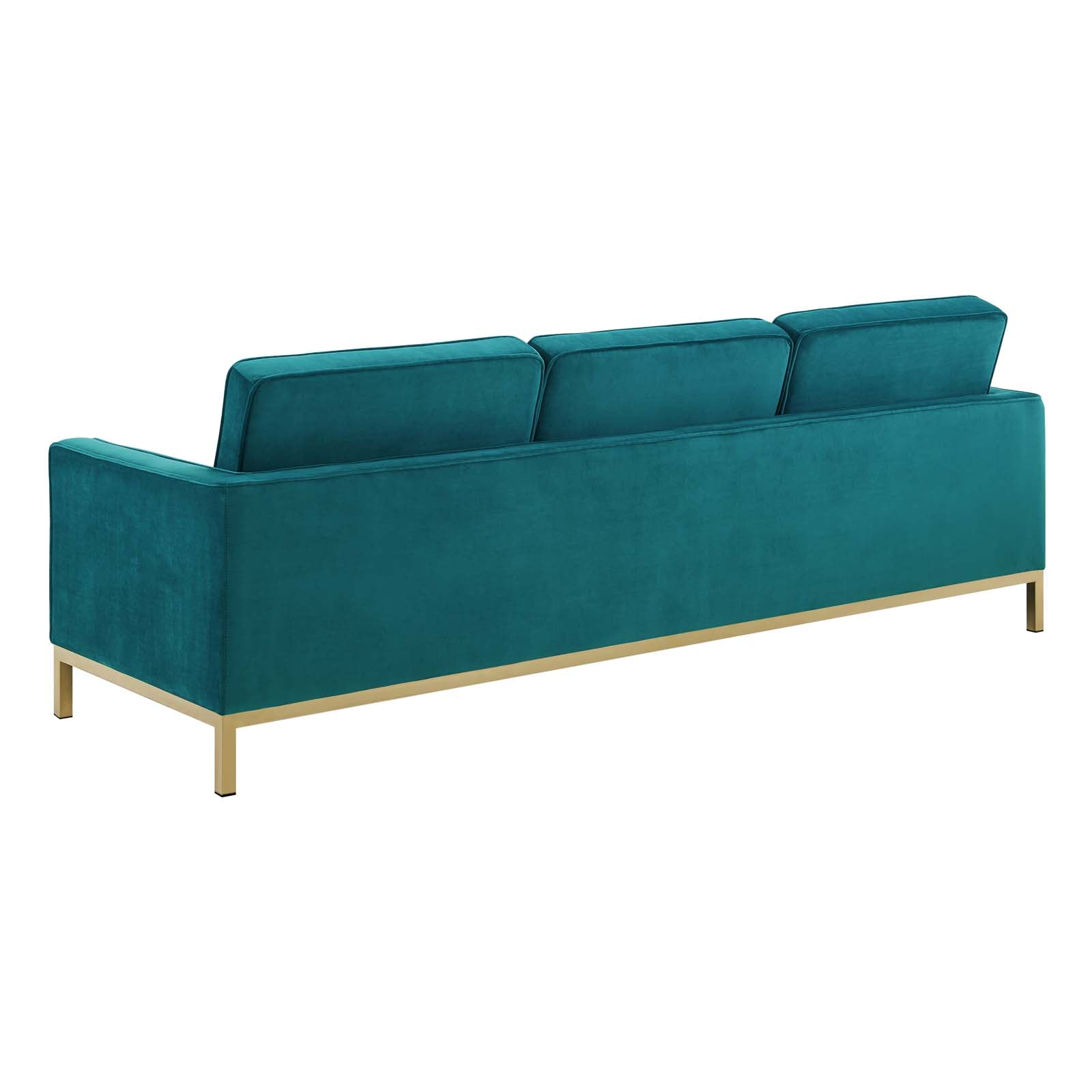 Loft Gold Stainless Steel Leg Performance Velvet Sofa-EEI-3387