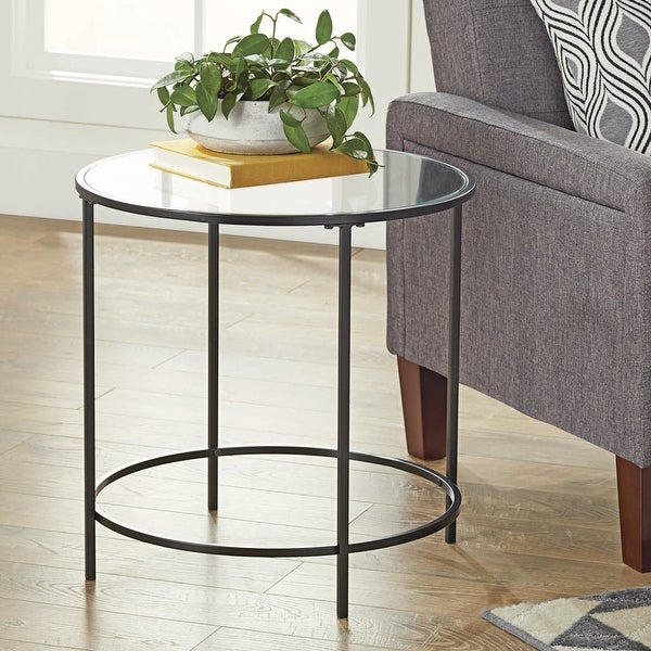 Nola Side Table， Black Finish