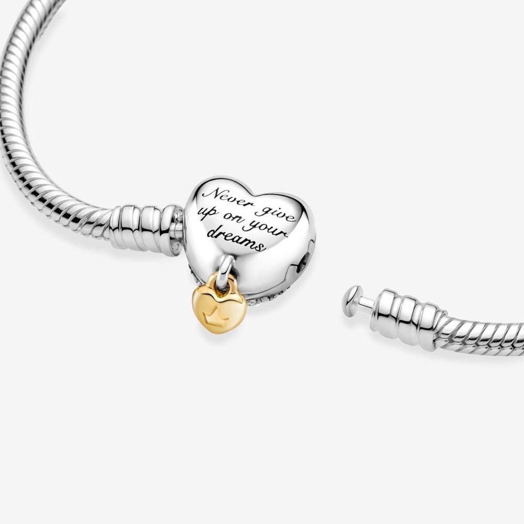 PANDORA  Disney Pandora Moments Heart Clasp Snake Chain Bracelet