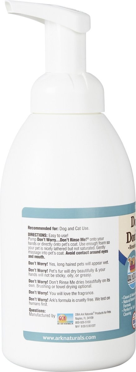 Ark Naturals Don't Worry Don't Rinse Me Waterless Dog and Cat Shampoo