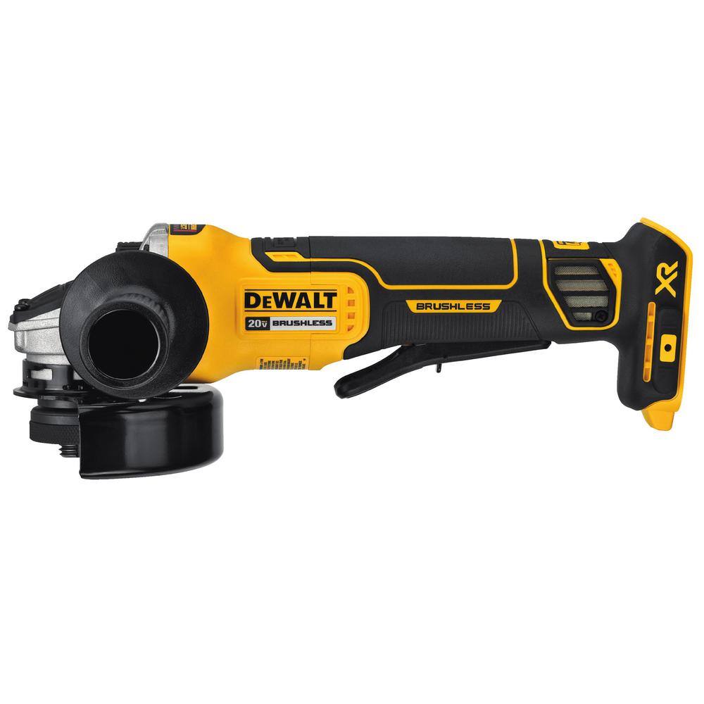 DW 20V MAX XR Cordless Brushless 4.5 in. Paddle Switch Small Angle Grinder with Kickback Brake (Tool Only) DCG413B