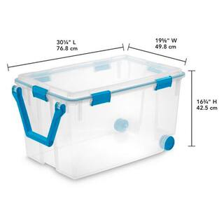 Sterilite 120 qt. Plastic Storage Container with Gasket Latch Lid in Clear 12-Pack 12 x 19434303