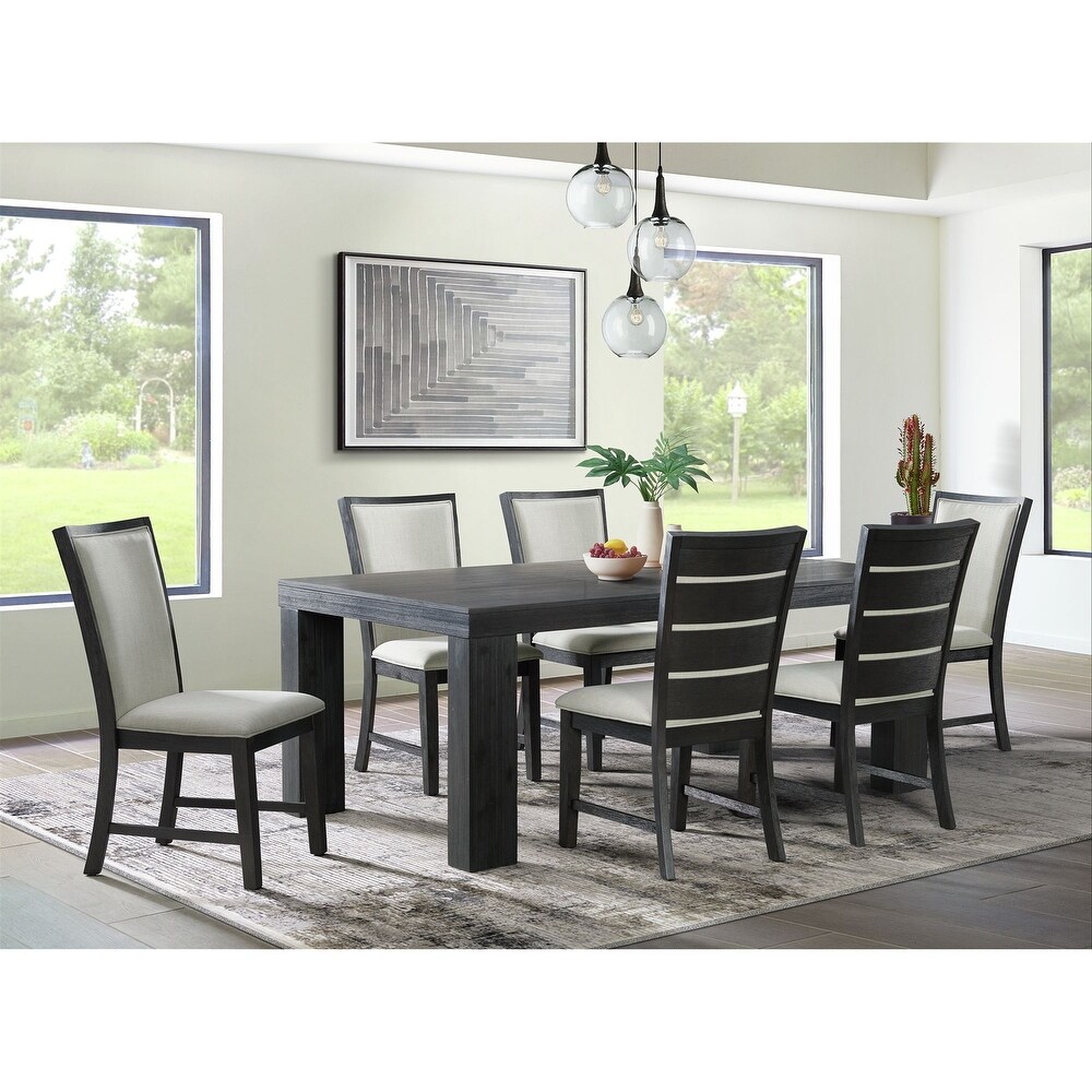 Picket House Furnishings Jasper Dining Slat Back Side Chair Set in Black