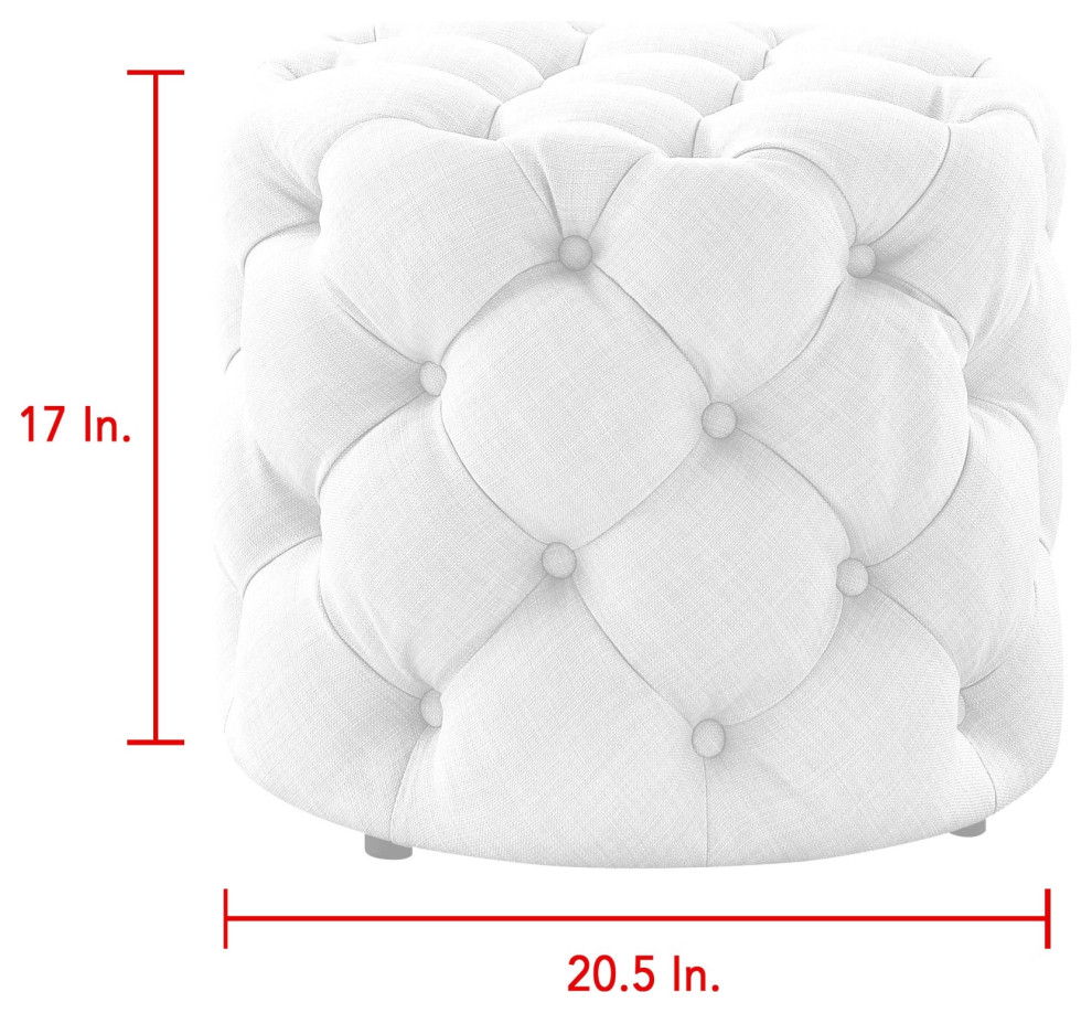 Jessica over Tufted Round 1 Pc Ottoman   Transitional   Footstools And Ottomans   by Inspired Home  Houzz