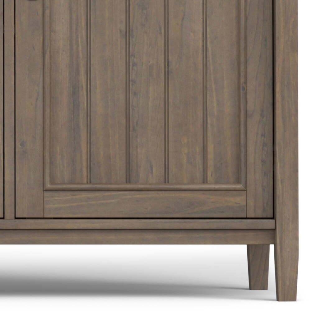 WYNDENHALL Rowan SOLID WOOD 60 inch Wide Contemporary Wide Storage Cabinet in Smoky Brown   18\