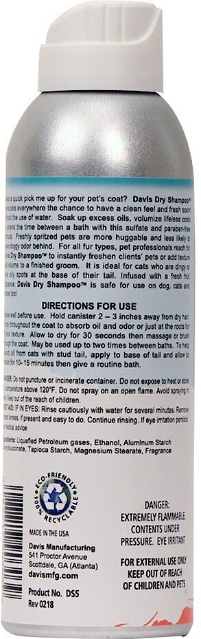 Davis Dry Dog and Cat Shampoo， 5-oz bottle