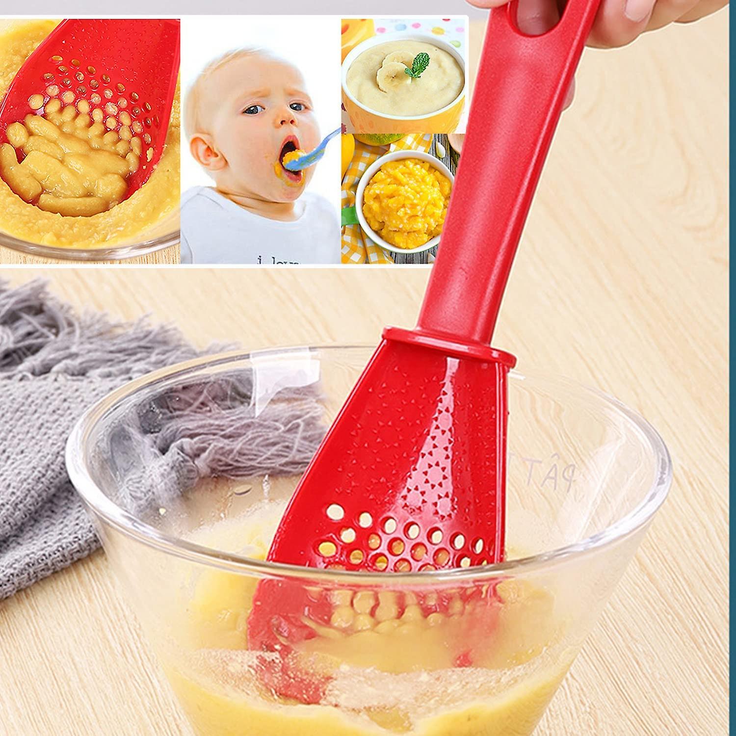 Multifunctional Kitchen Cooking Spoon， Skimmer Scoop Colander Strainer Grater Masher， Non-stick， Heat-resistant Kitchen Tools For Cooking， Draining， M