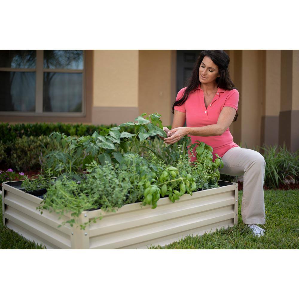 Stratco Raised Garden Bed-Galvanized Metal LG-18294