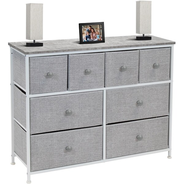 Dresser w/ 8 Drawers - Furniture Storage Chest Tower Unit for Bedroom (Black) - - 35443630